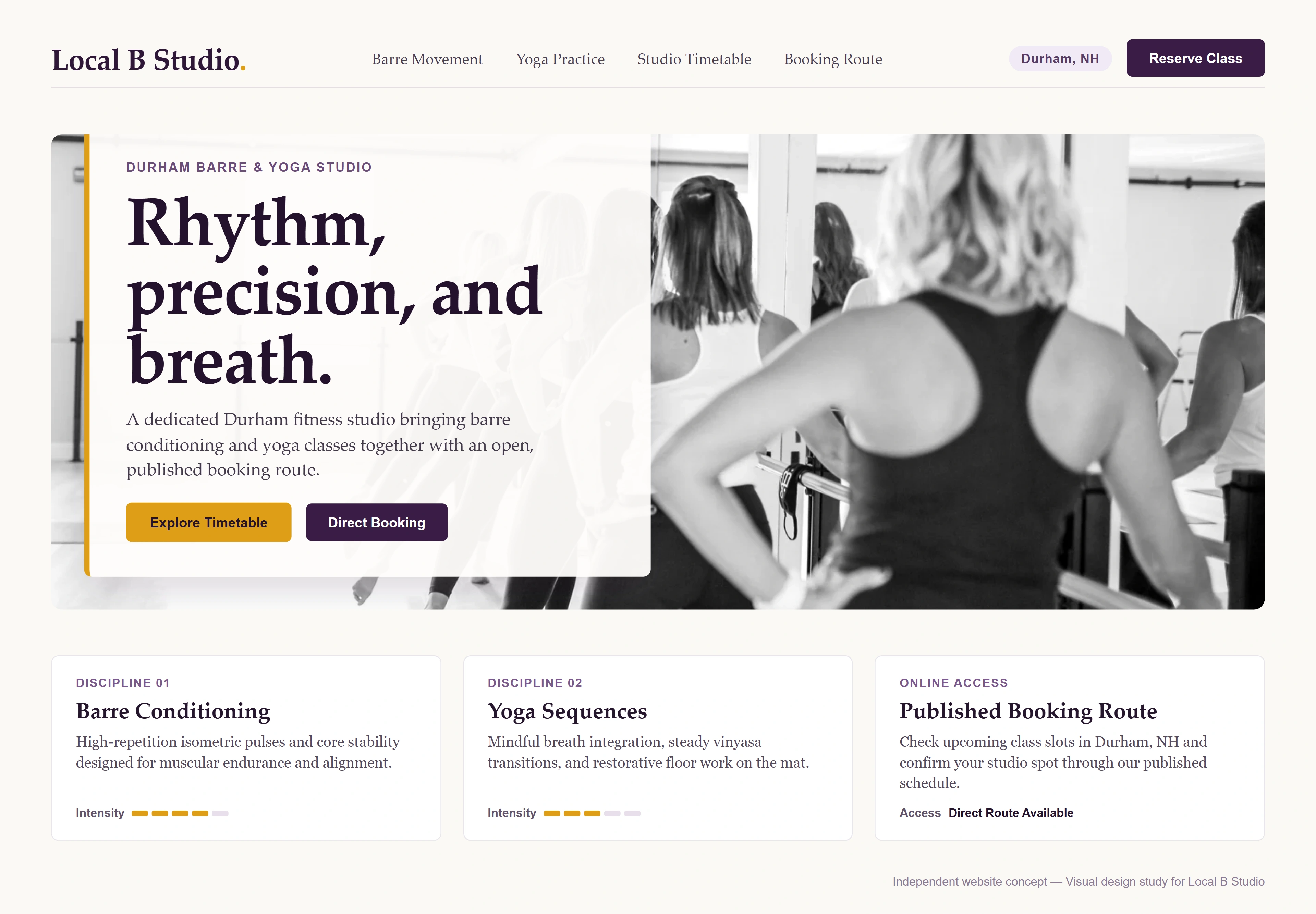 Local B Studio, individual website design concept A
