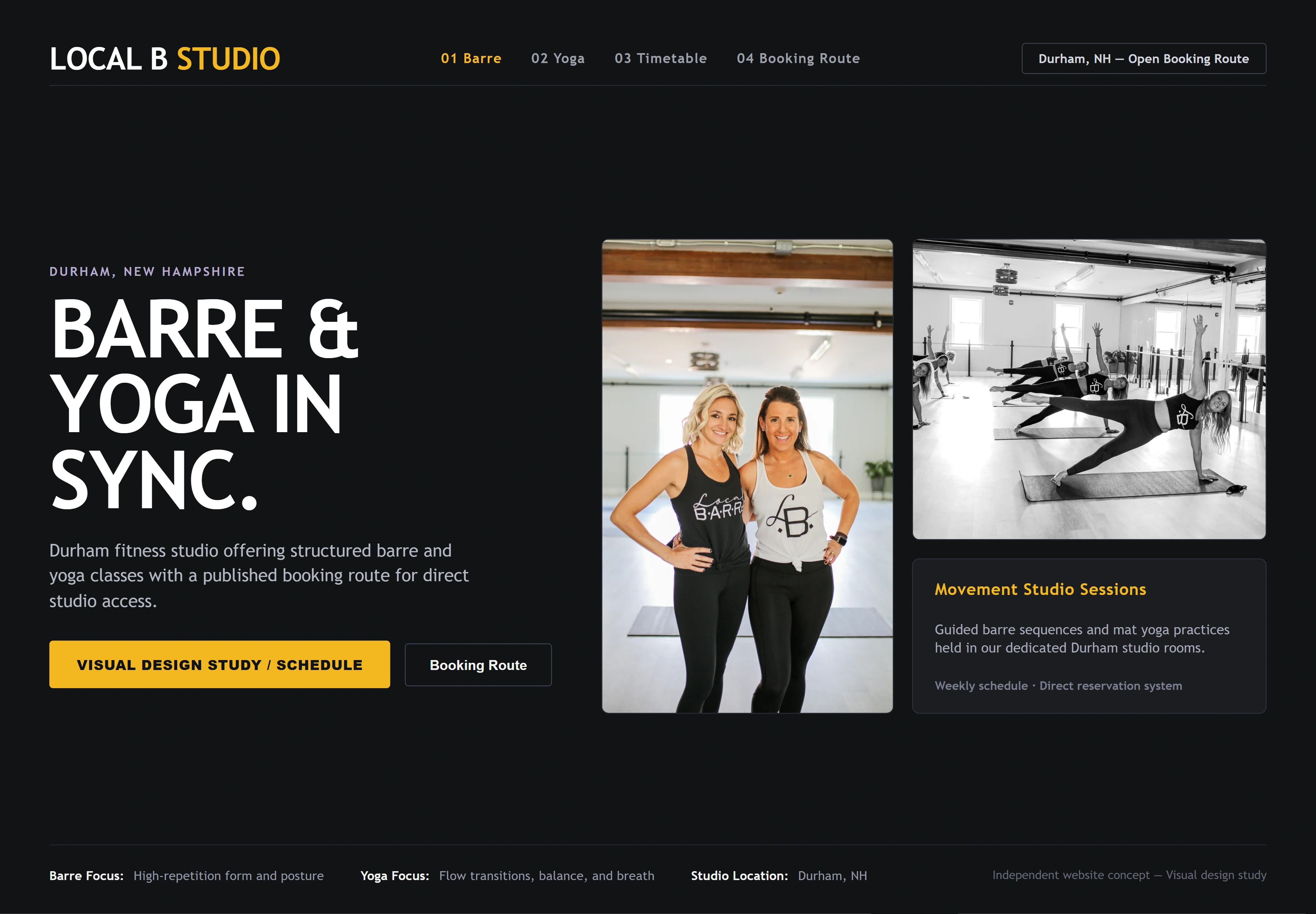 Local B Studio, individual website design concept B