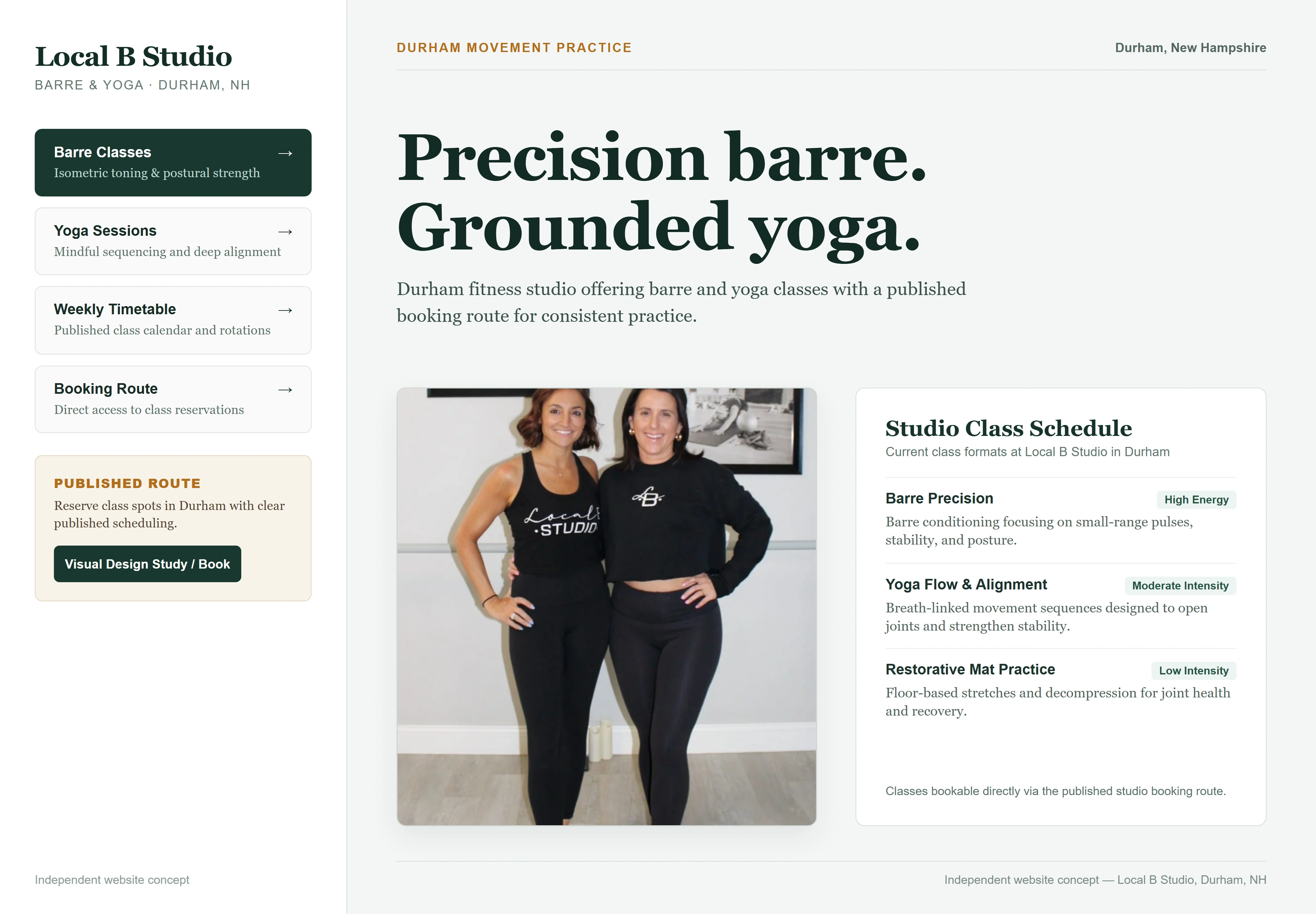Local B Studio, individual website design concept C