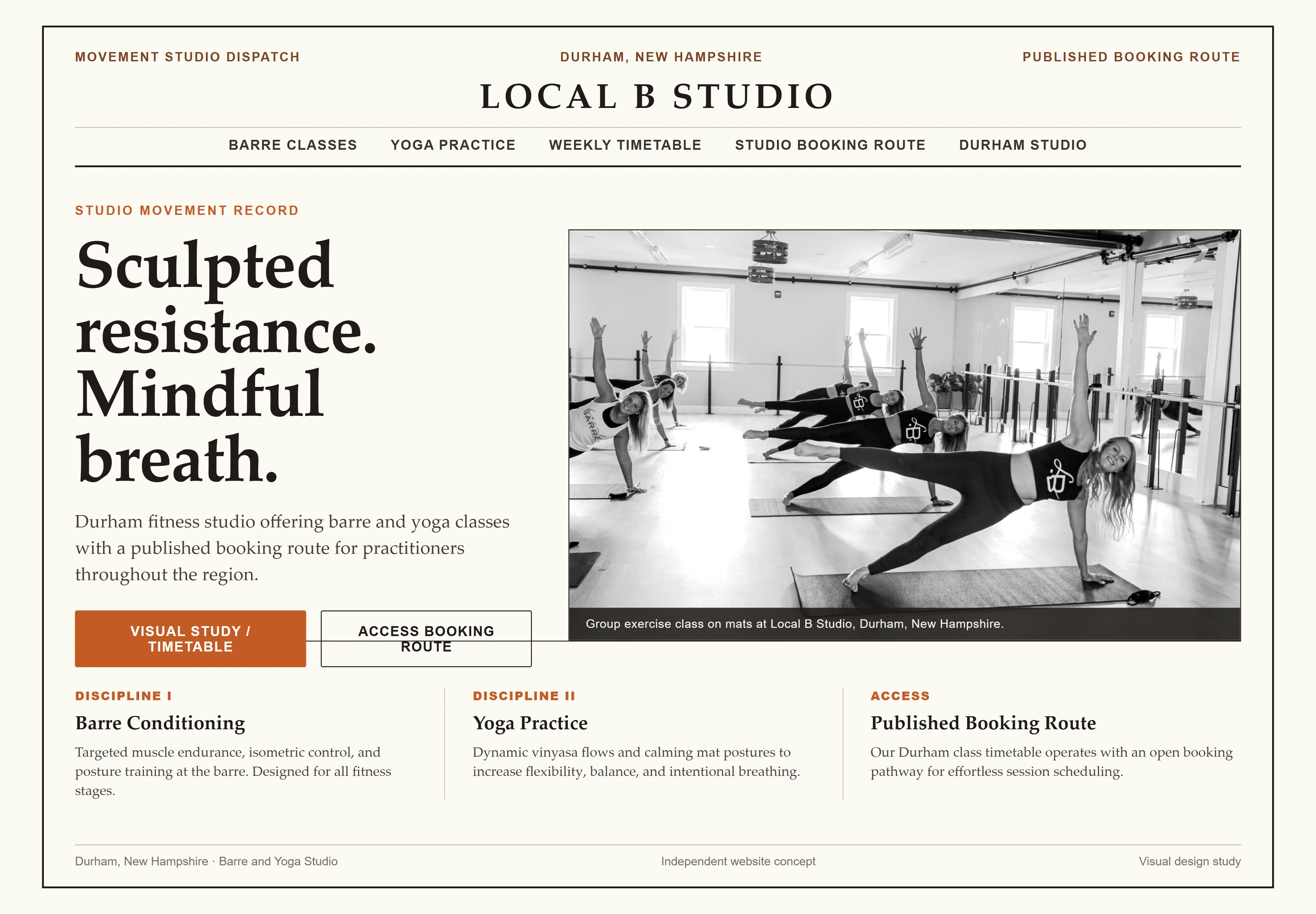 Local B Studio, individual website design concept D