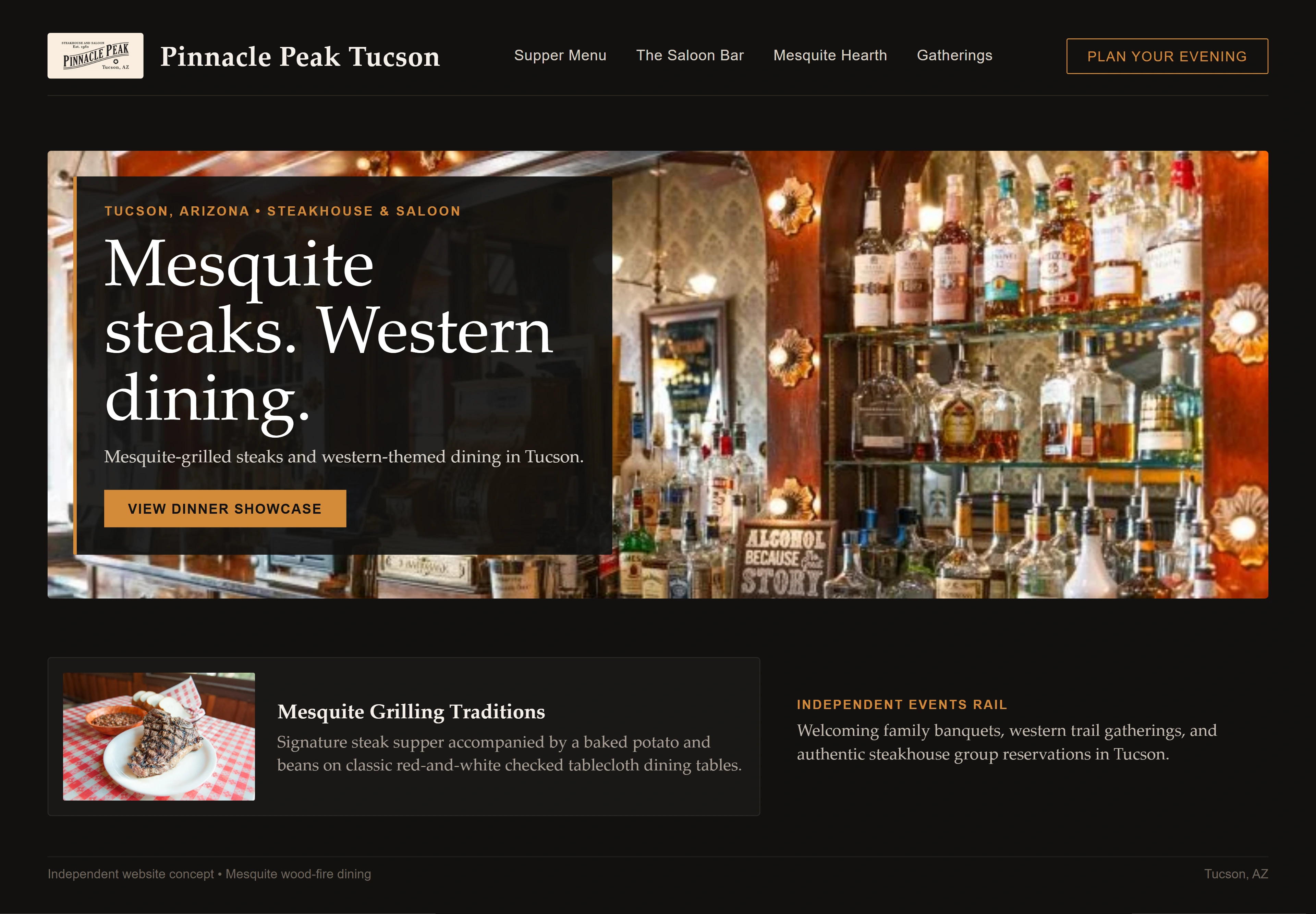 Pinnacle Peak Tucson, individual website design concept B