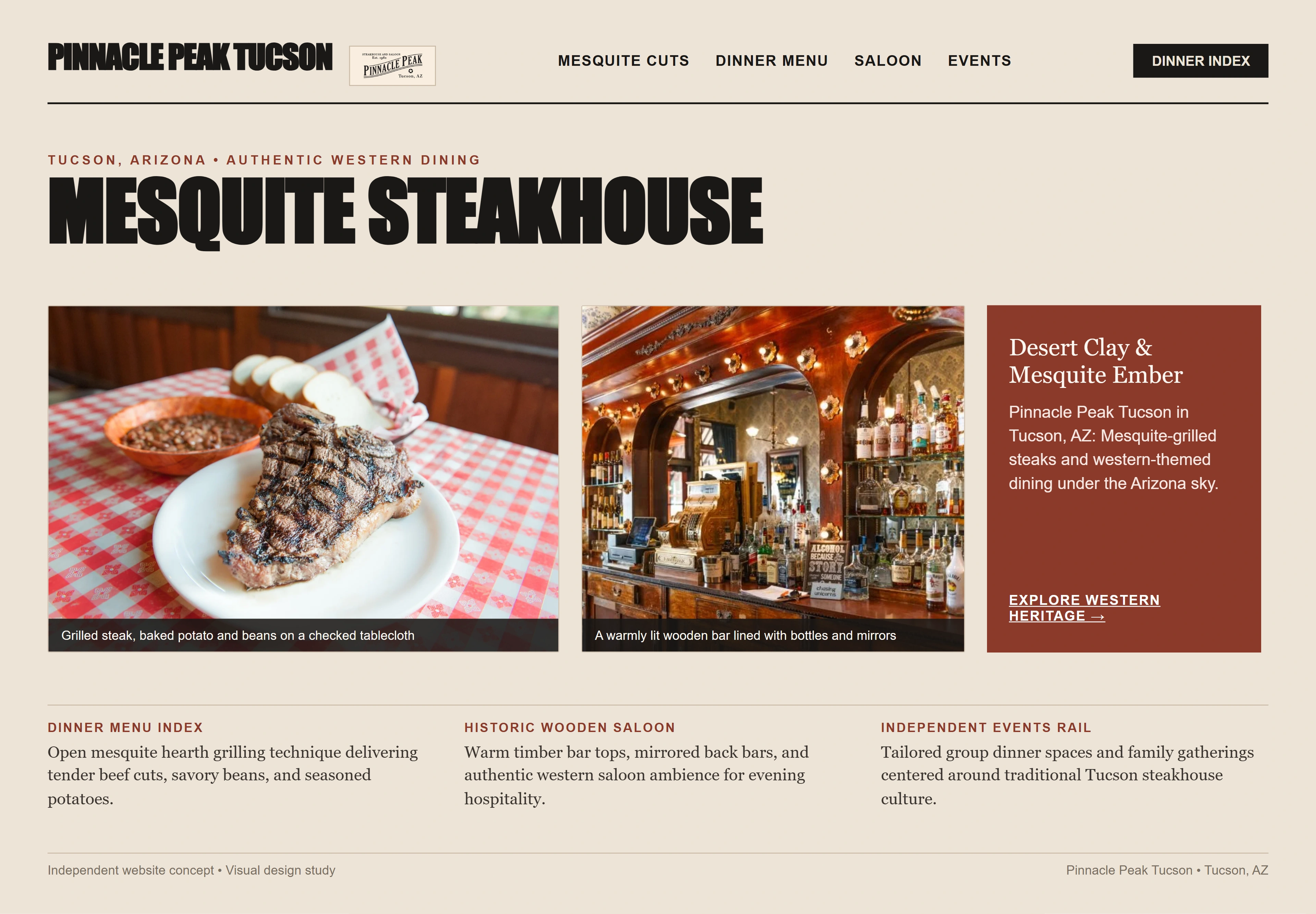 Pinnacle Peak Tucson, individual website design concept C