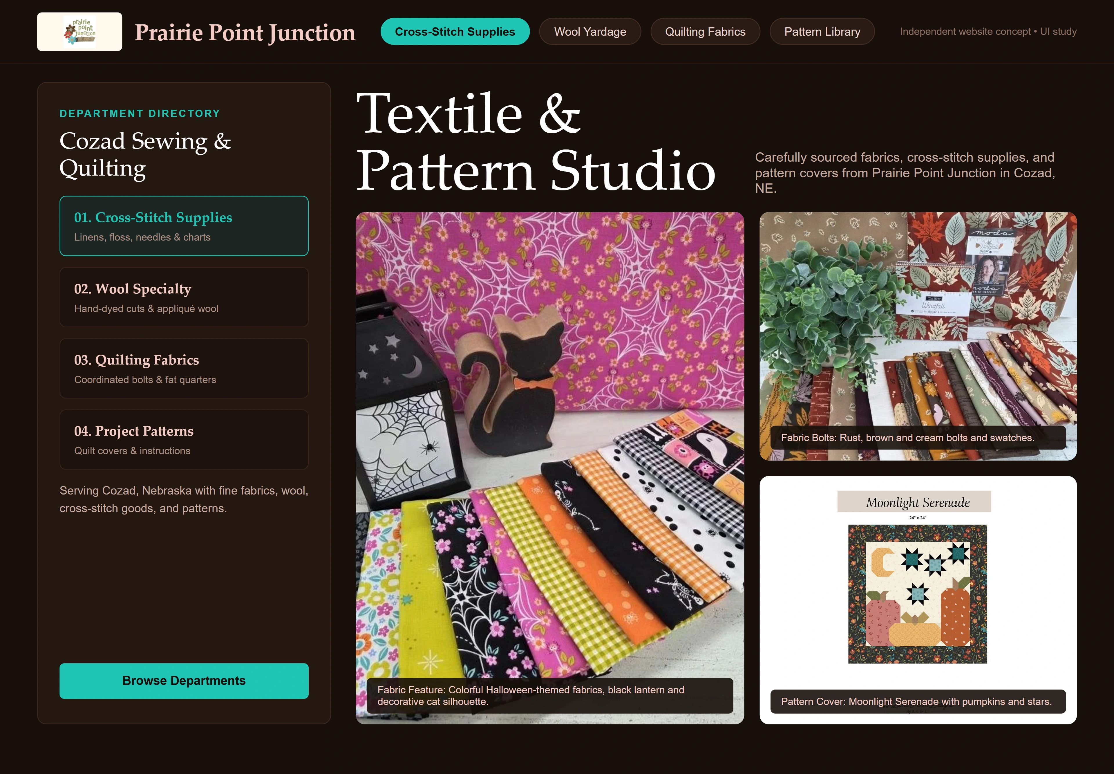 Prairie Point Junction, individual website design concept C