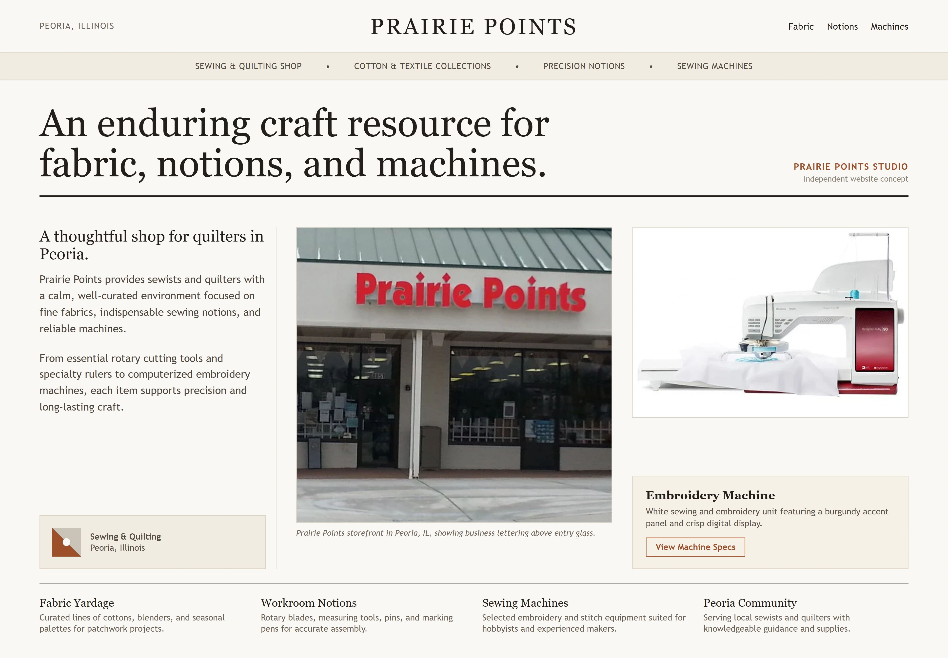 Prairie Points, individual website design concept D