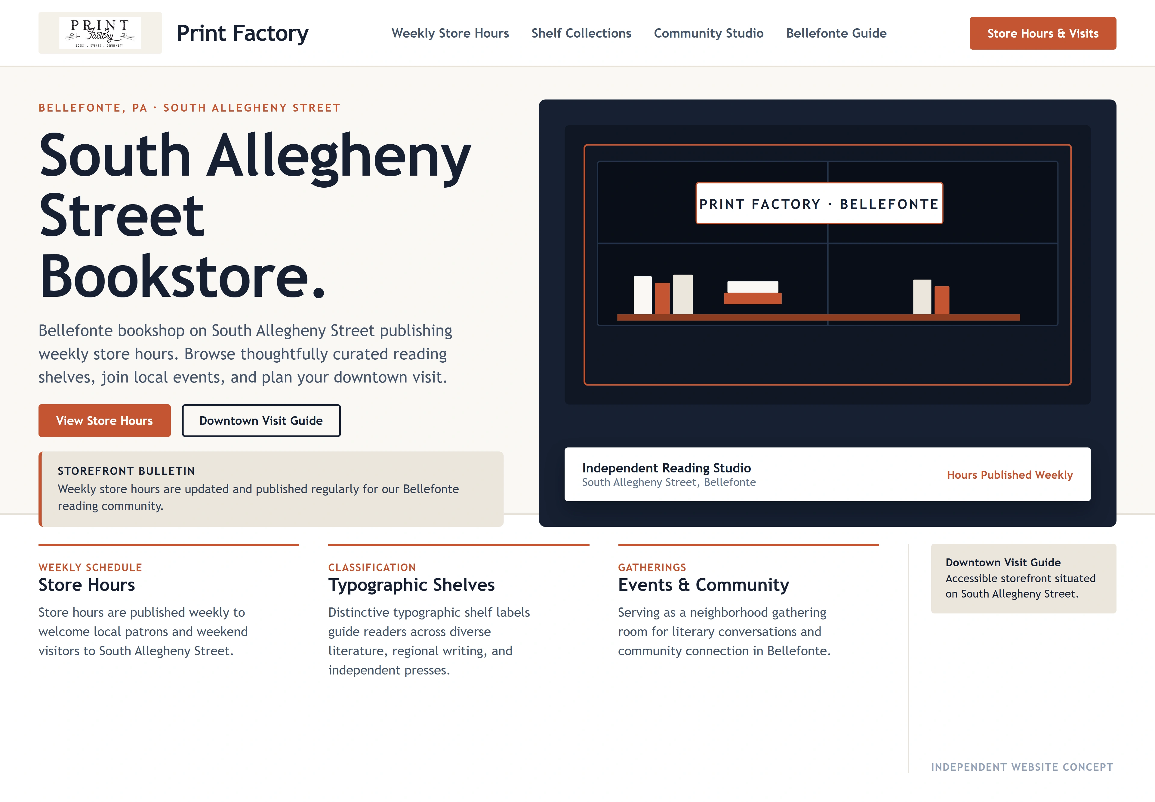Print Factory, individual website design concept C