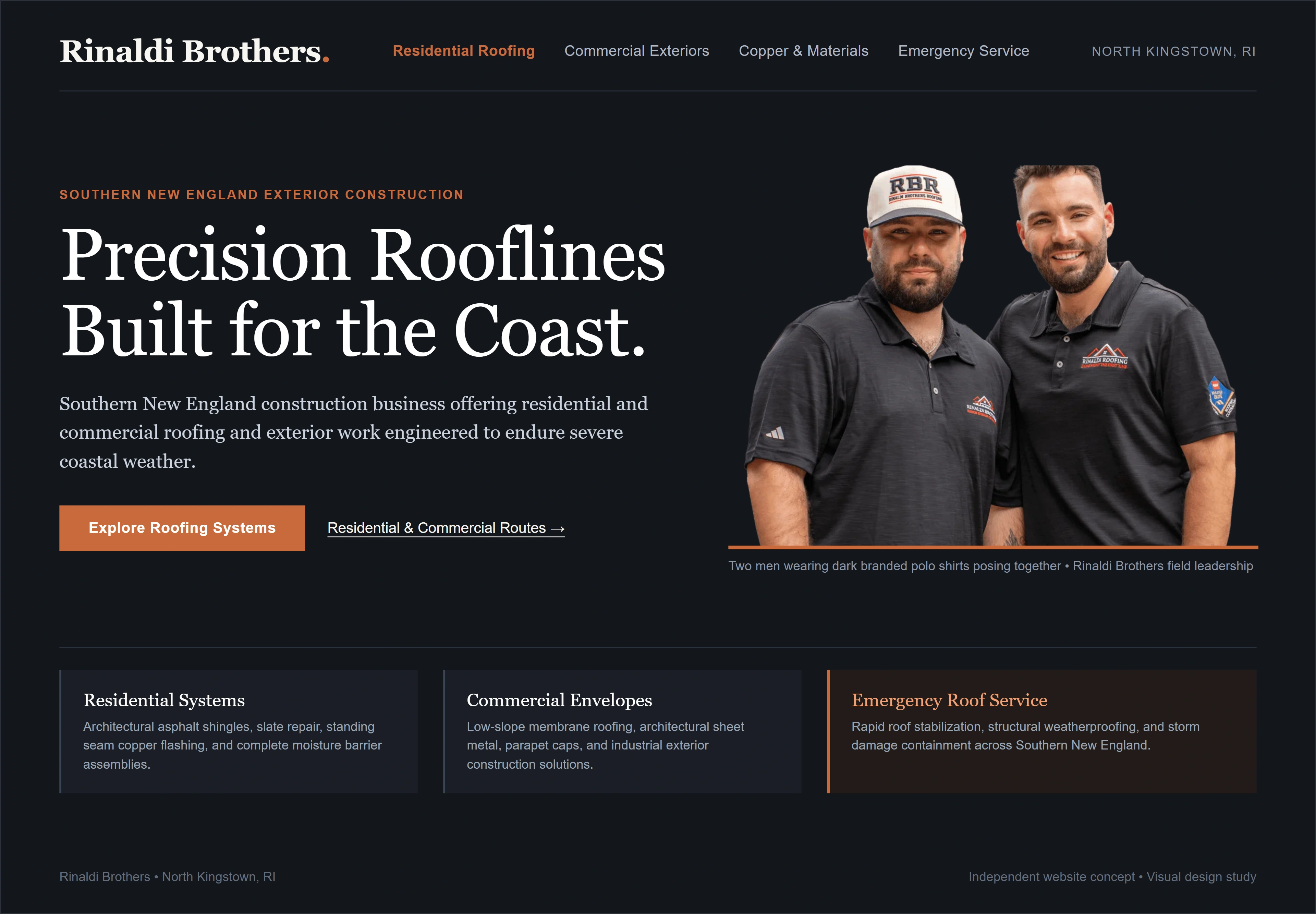 Rinaldi Brothers, individual website design concept A