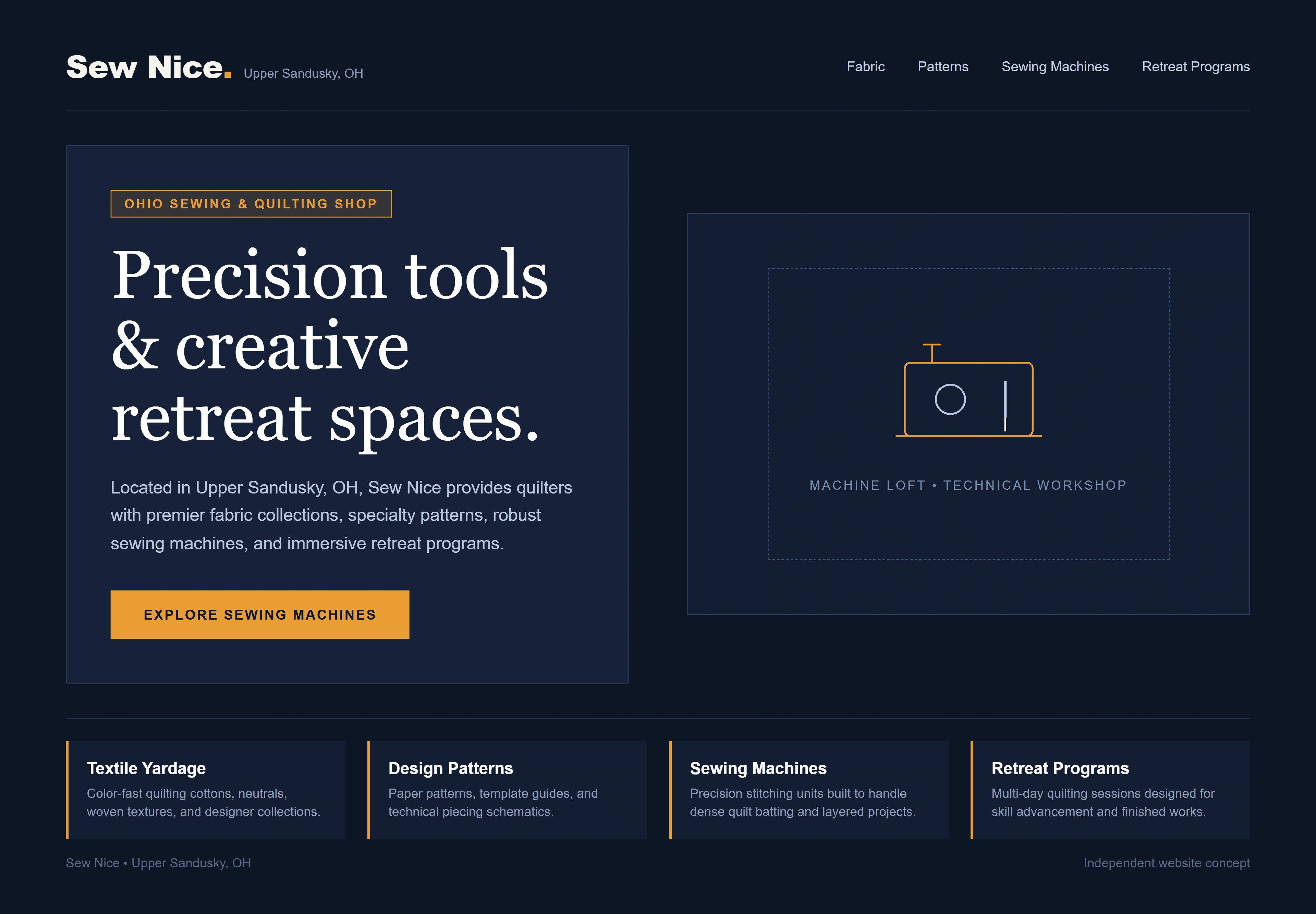 Sew Nice, individual website design concept C