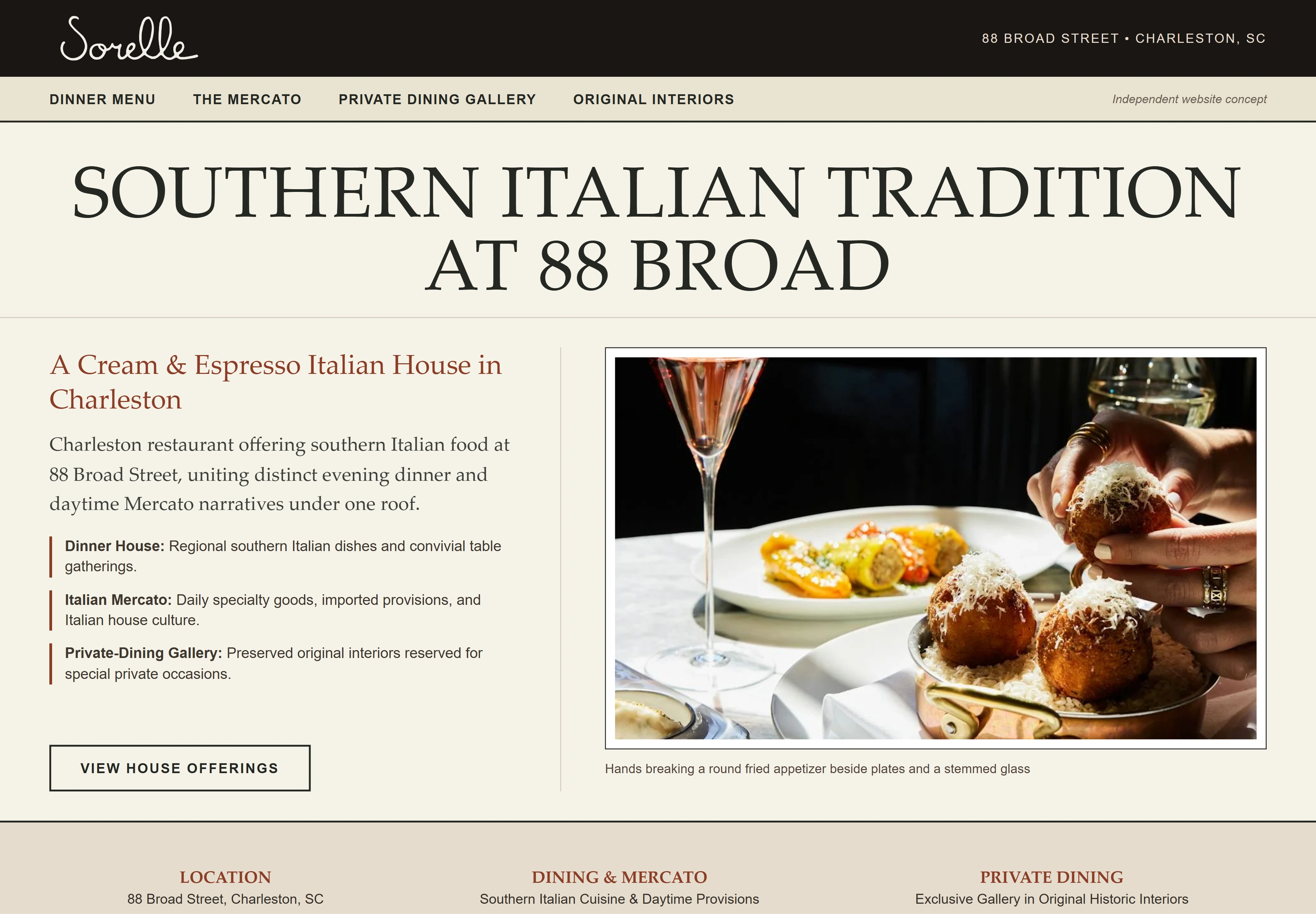 Sorelle, individual website design concept B