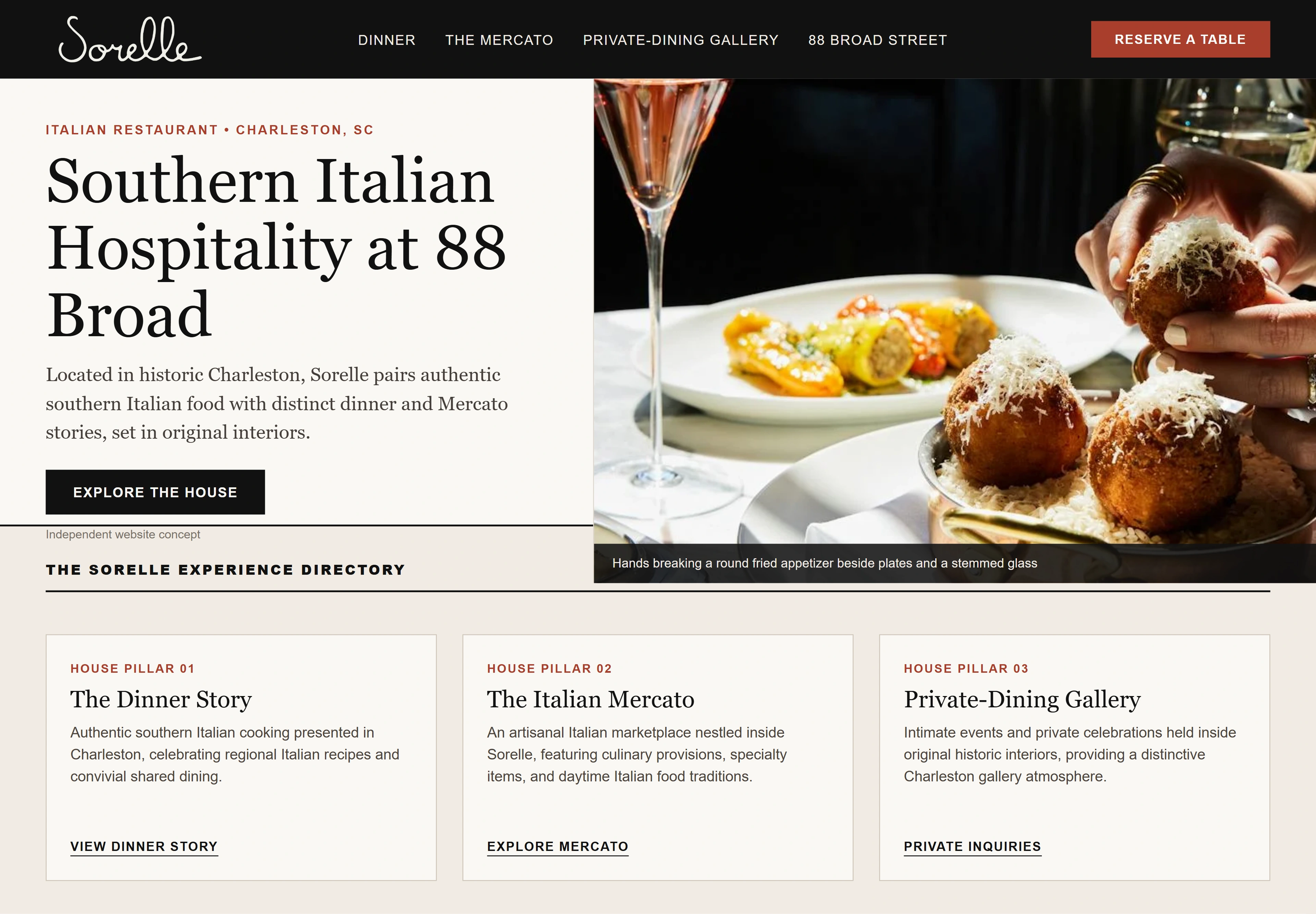 Sorelle, individual website design concept C