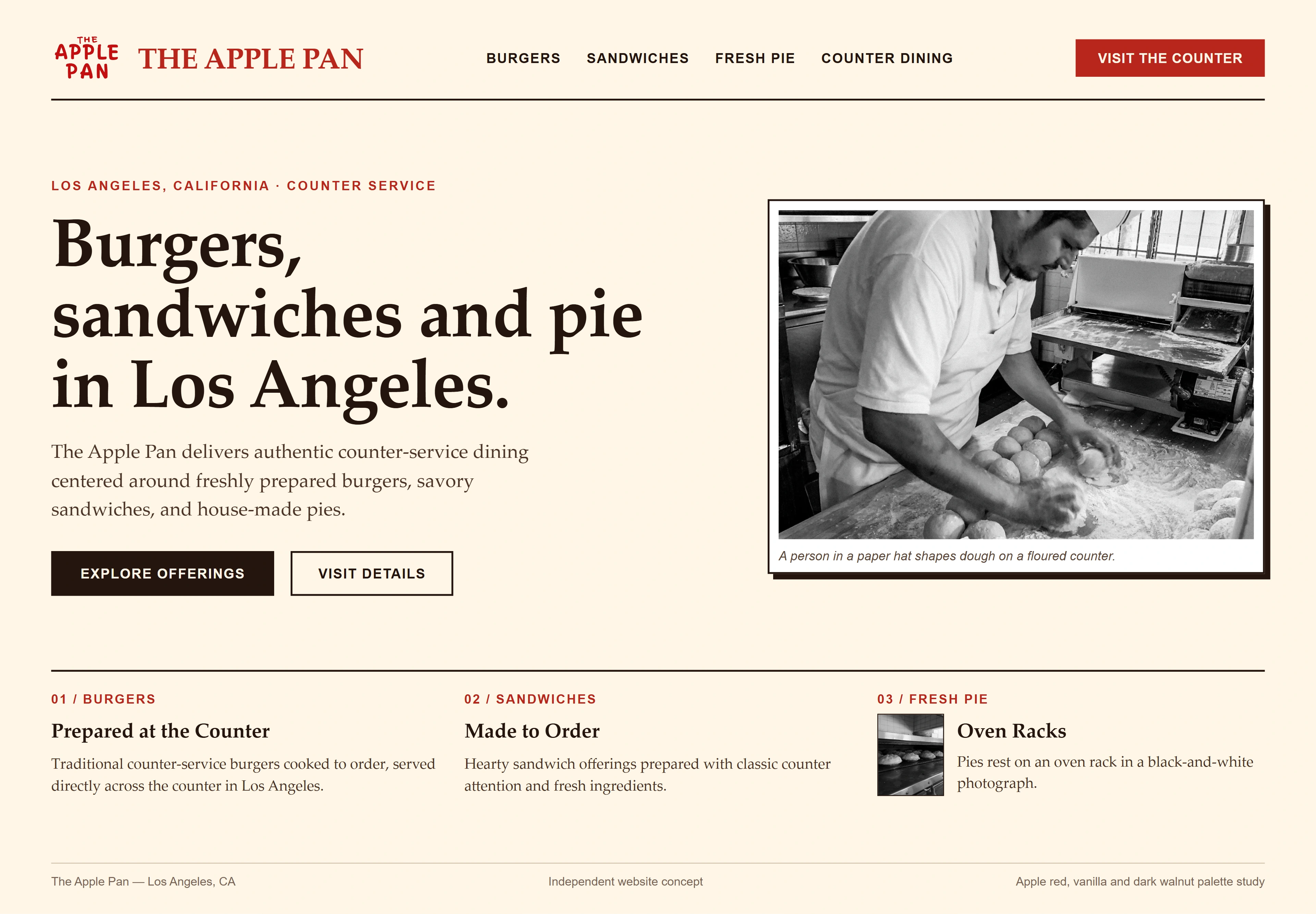 The Apple Pan, individual website design concept A