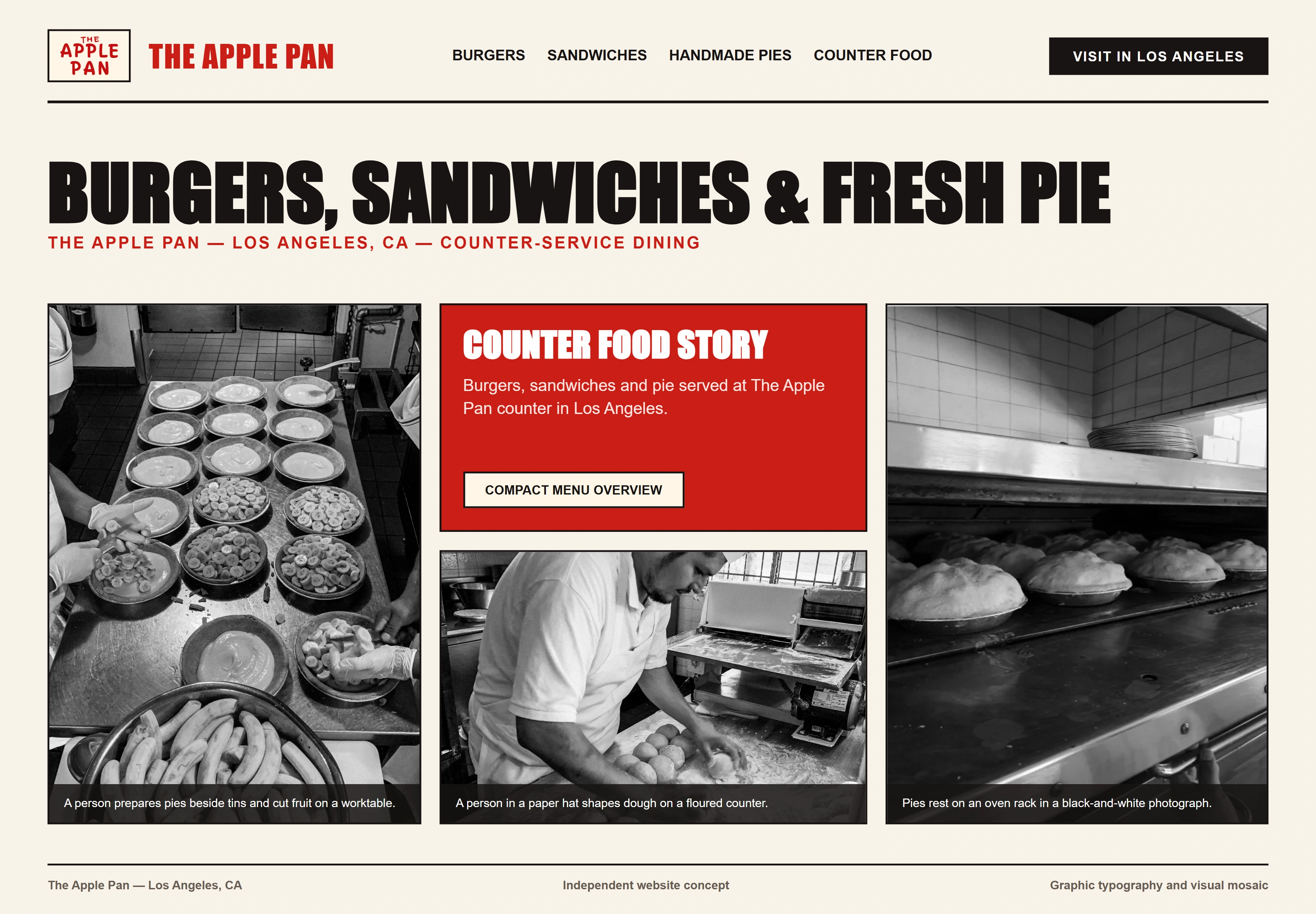 The Apple Pan, individual website design concept C