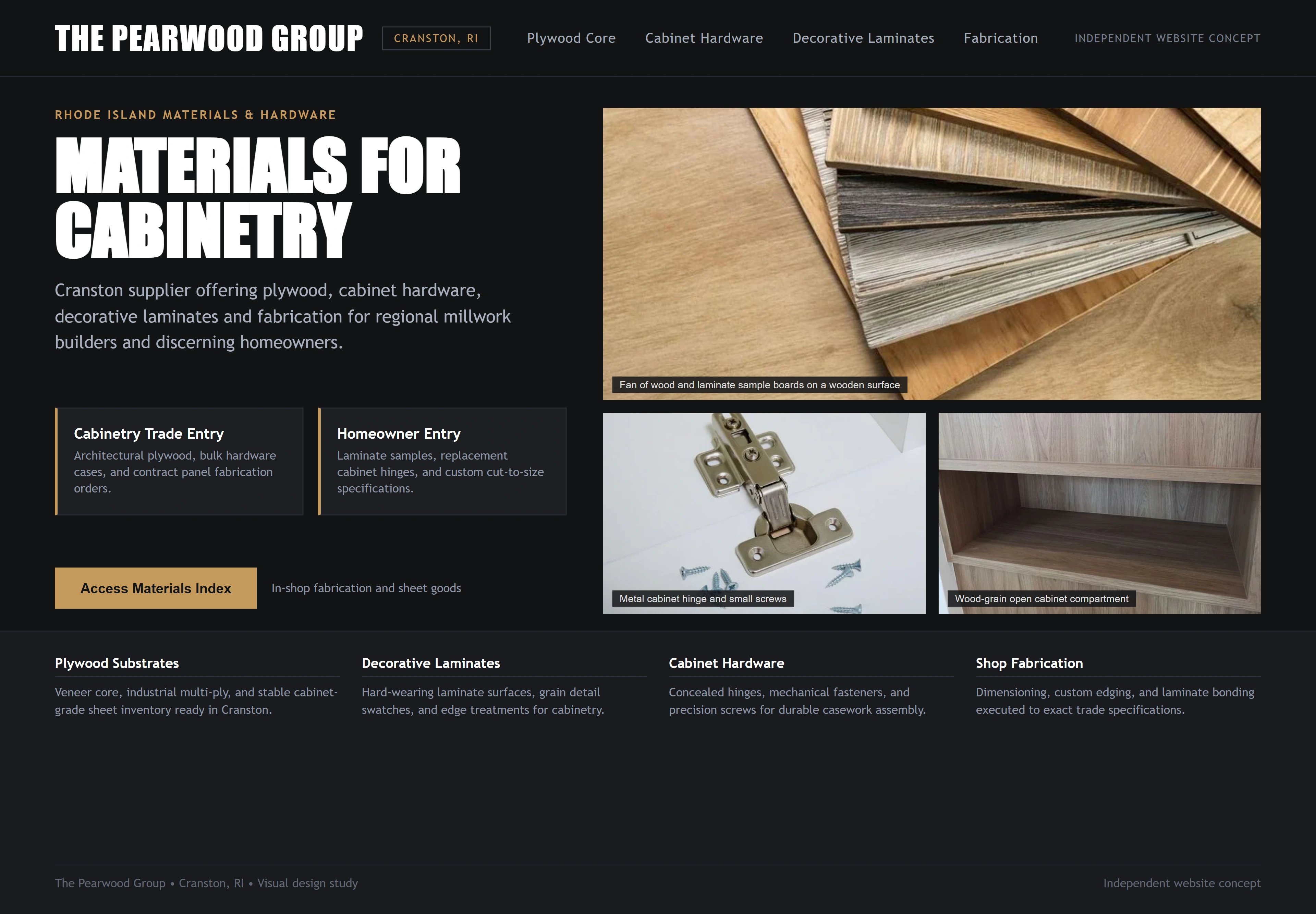 The Pearwood Group, individual website design concept B