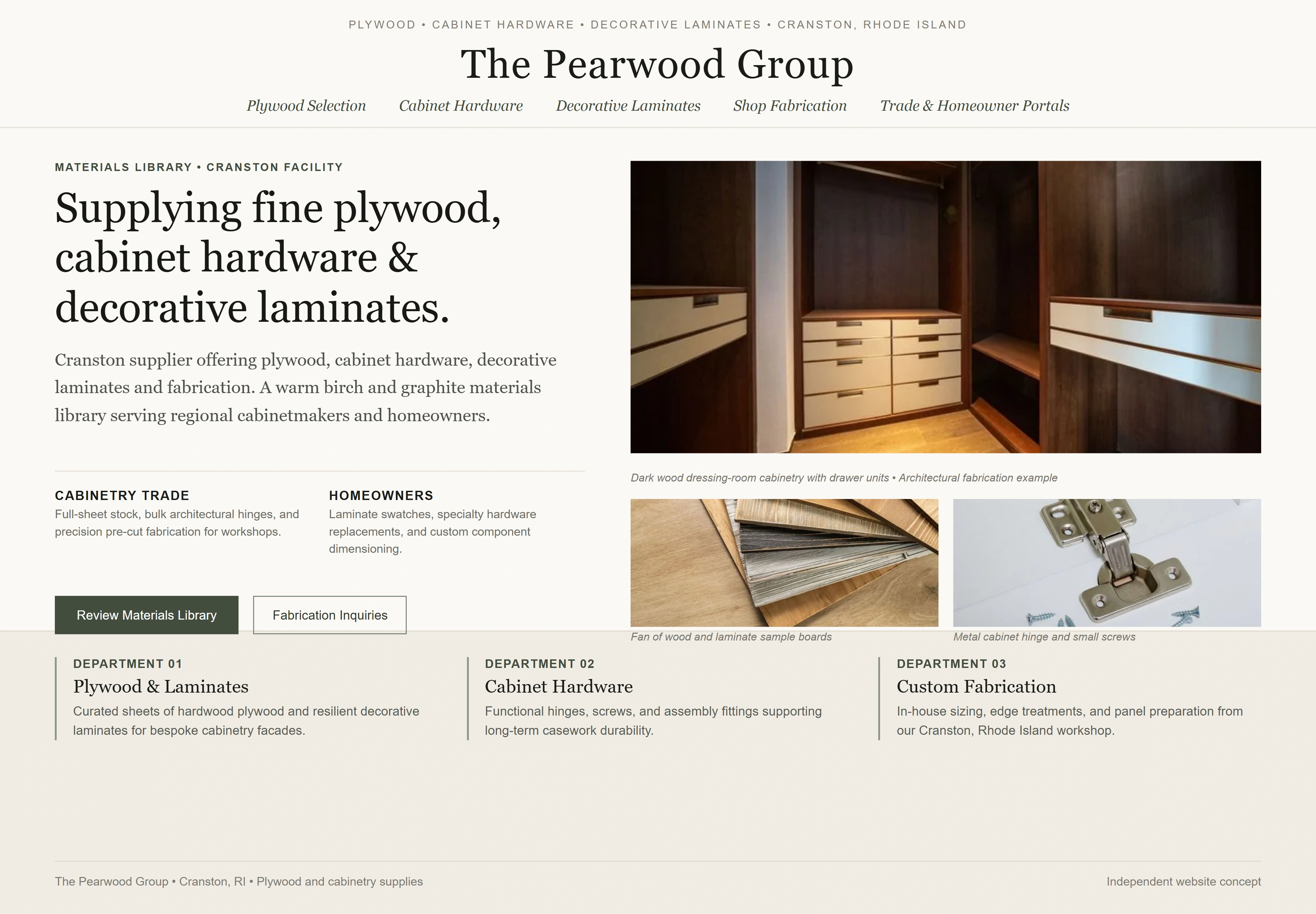 The Pearwood Group, individual website design concept D