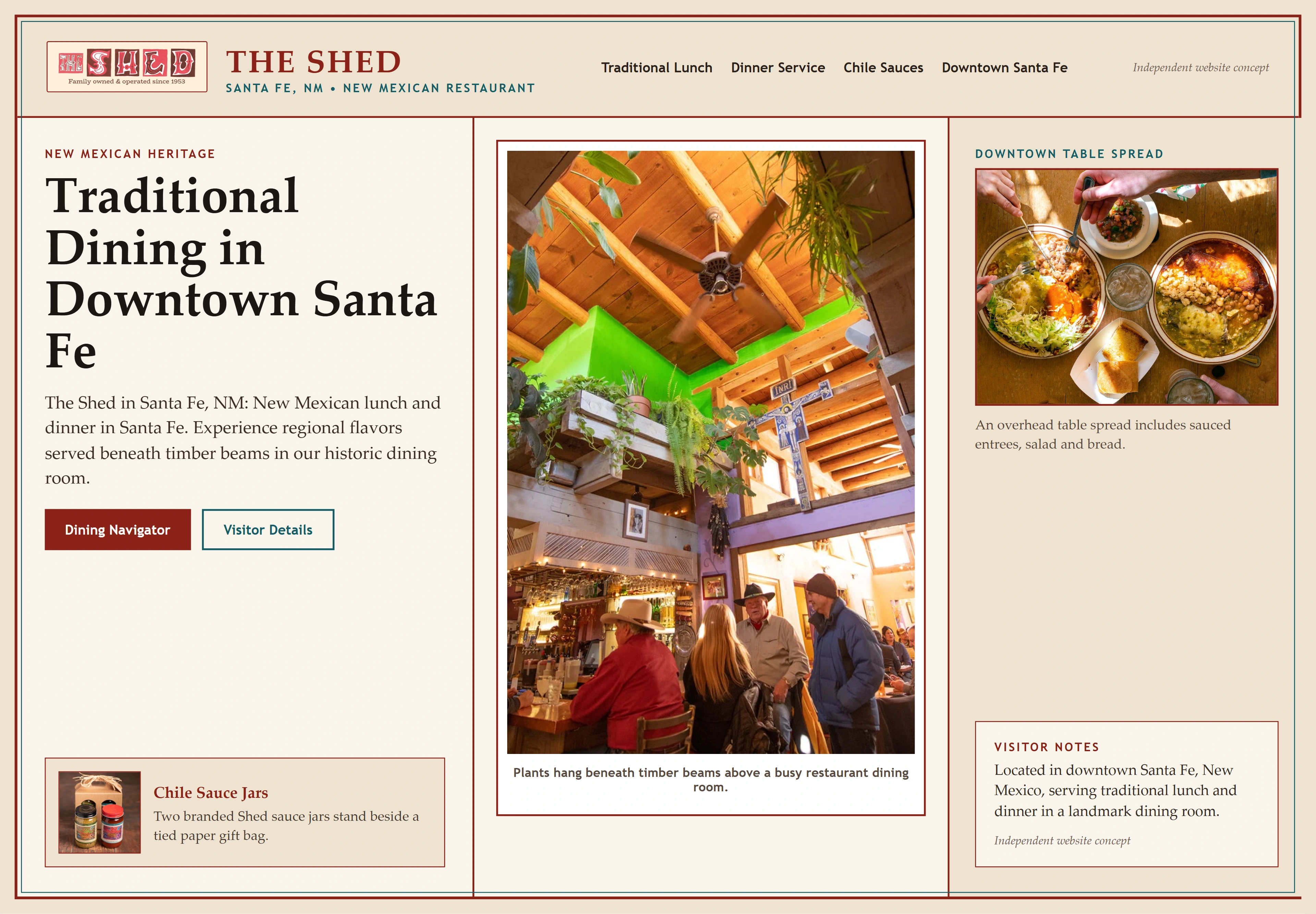 The Shed, individual website design concept B