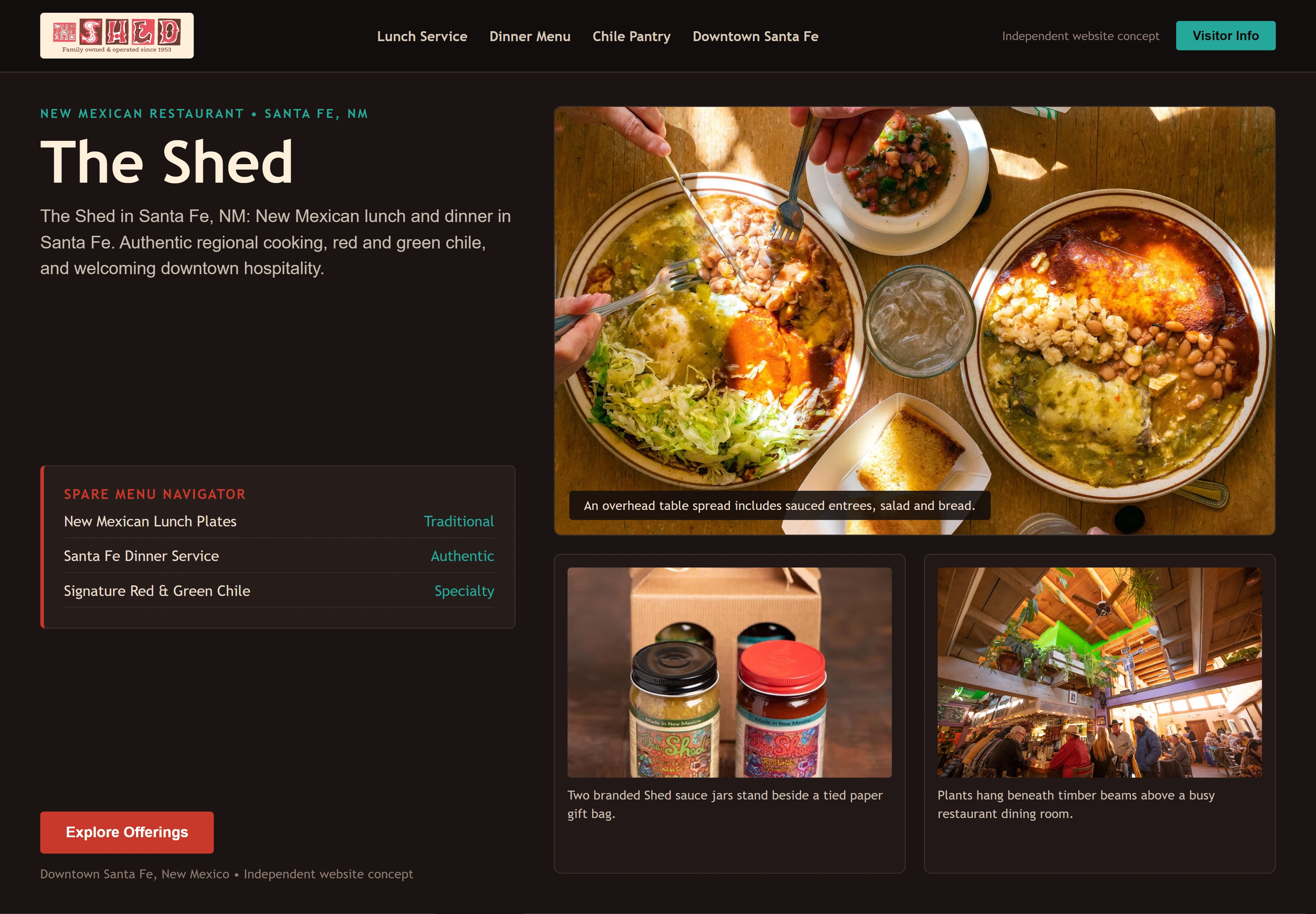 The Shed, individual website design concept C