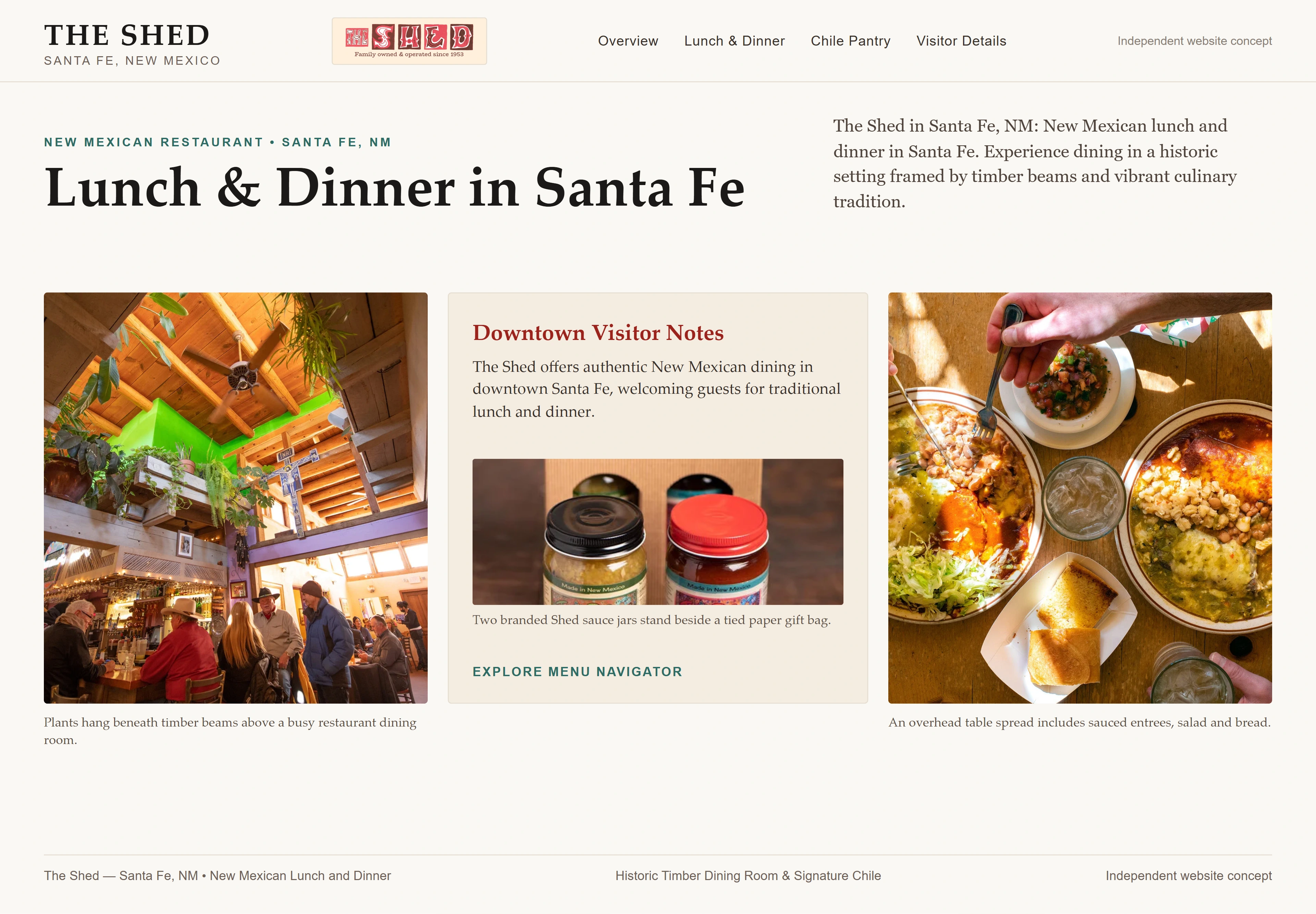 The Shed, individual website design concept D