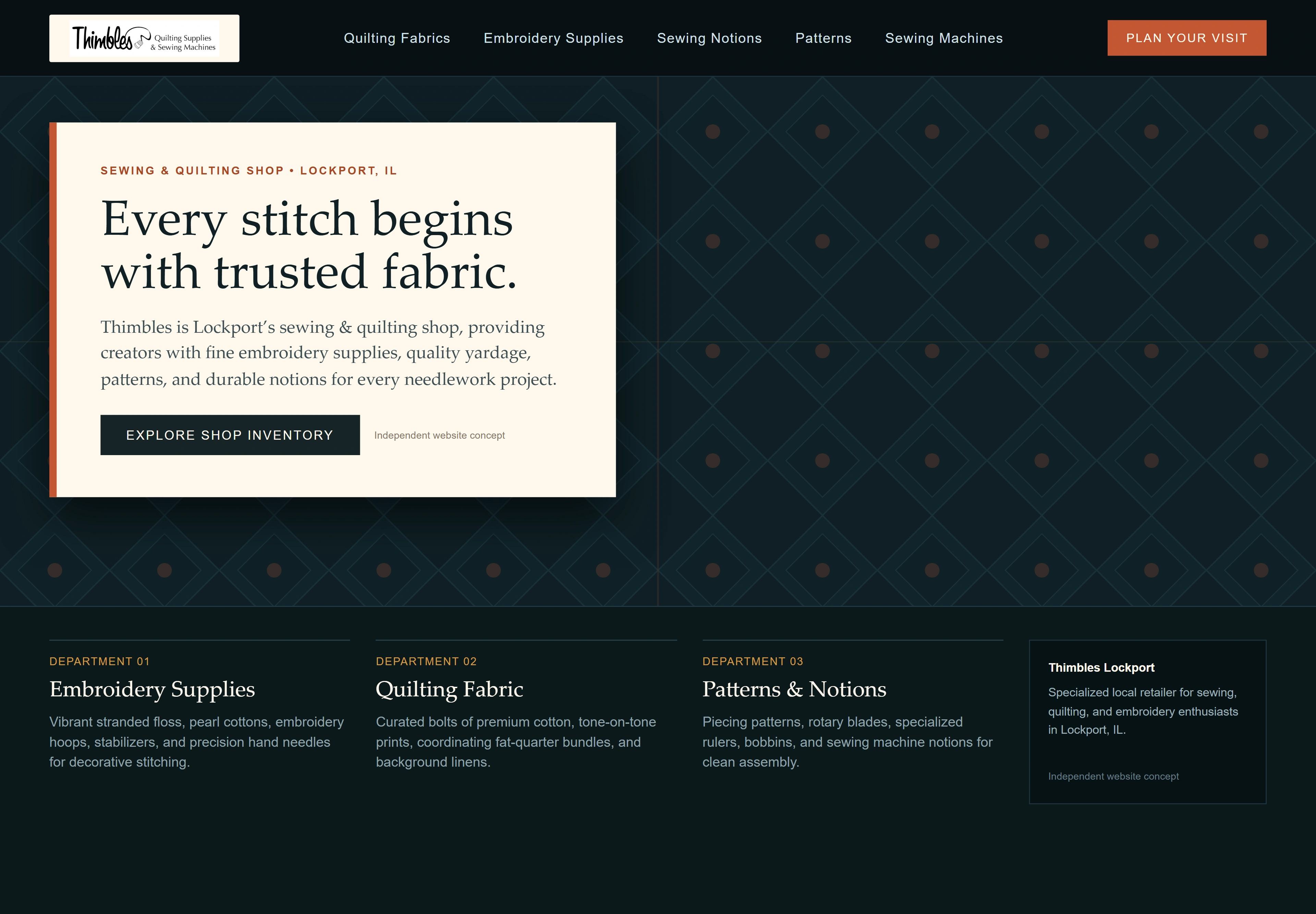 Thimbles, individual website design concept C